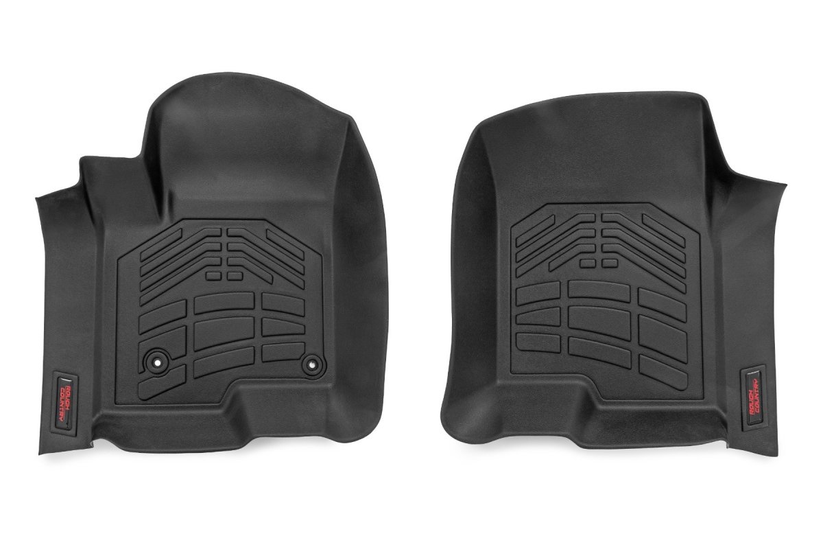 GMC Sierra 3500 HD Floor Mats - Front - Rough Country - Sure-Fit - '20-'23